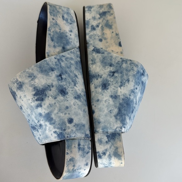 Simone Miller Blue white Tie Dye Cloudy Platform Sandal Bubble Slides Size 38/8 - Picture 7 of 16